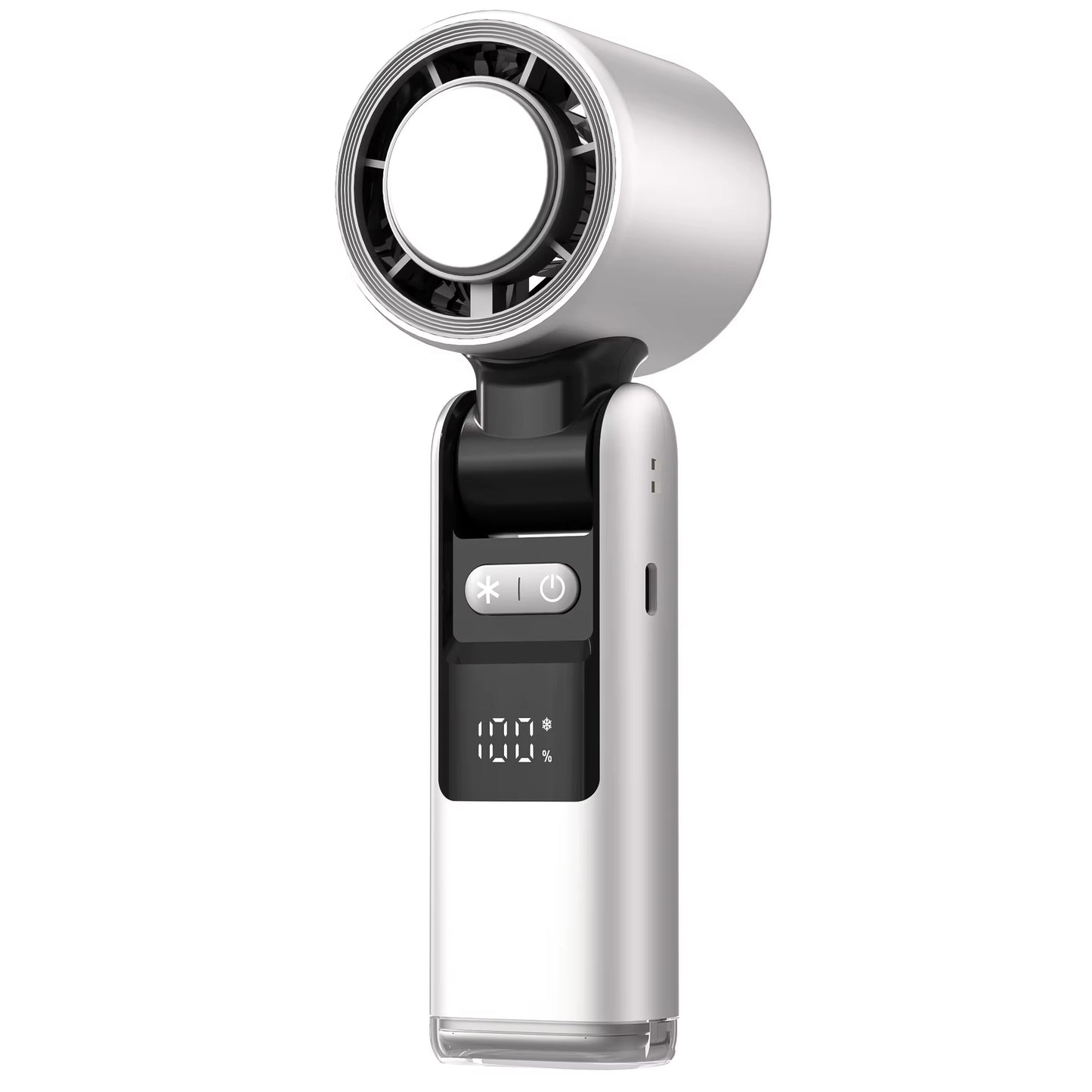 Ultra-Compact USB-Powered Mini Turbo Speed Fan with Digital Display for Outdoor, Office, and Dorm Use