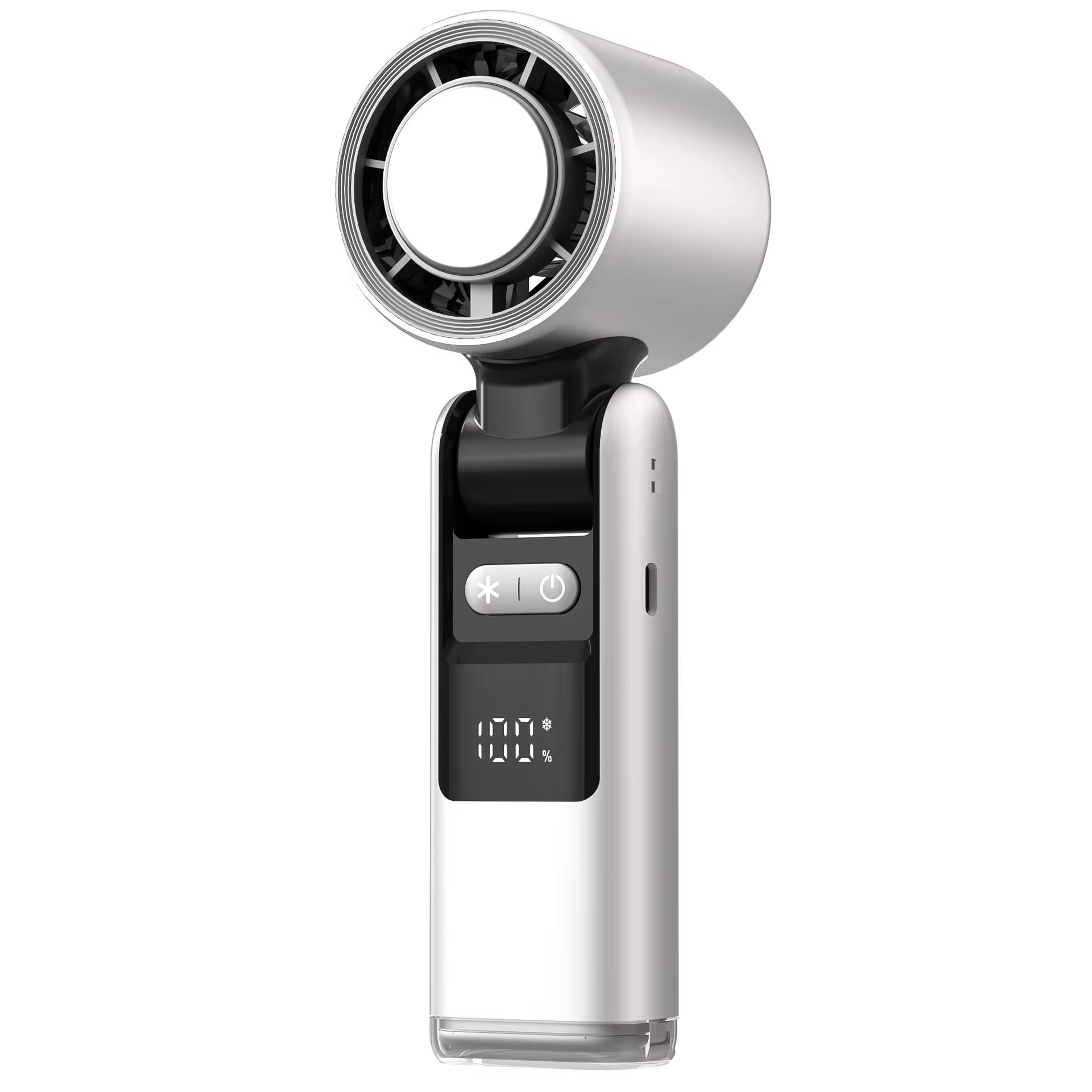 Ultra-Compact USB-Powered Mini Turbo Speed Fan with Digital Display for Outdoor, Office, and Dorm Use