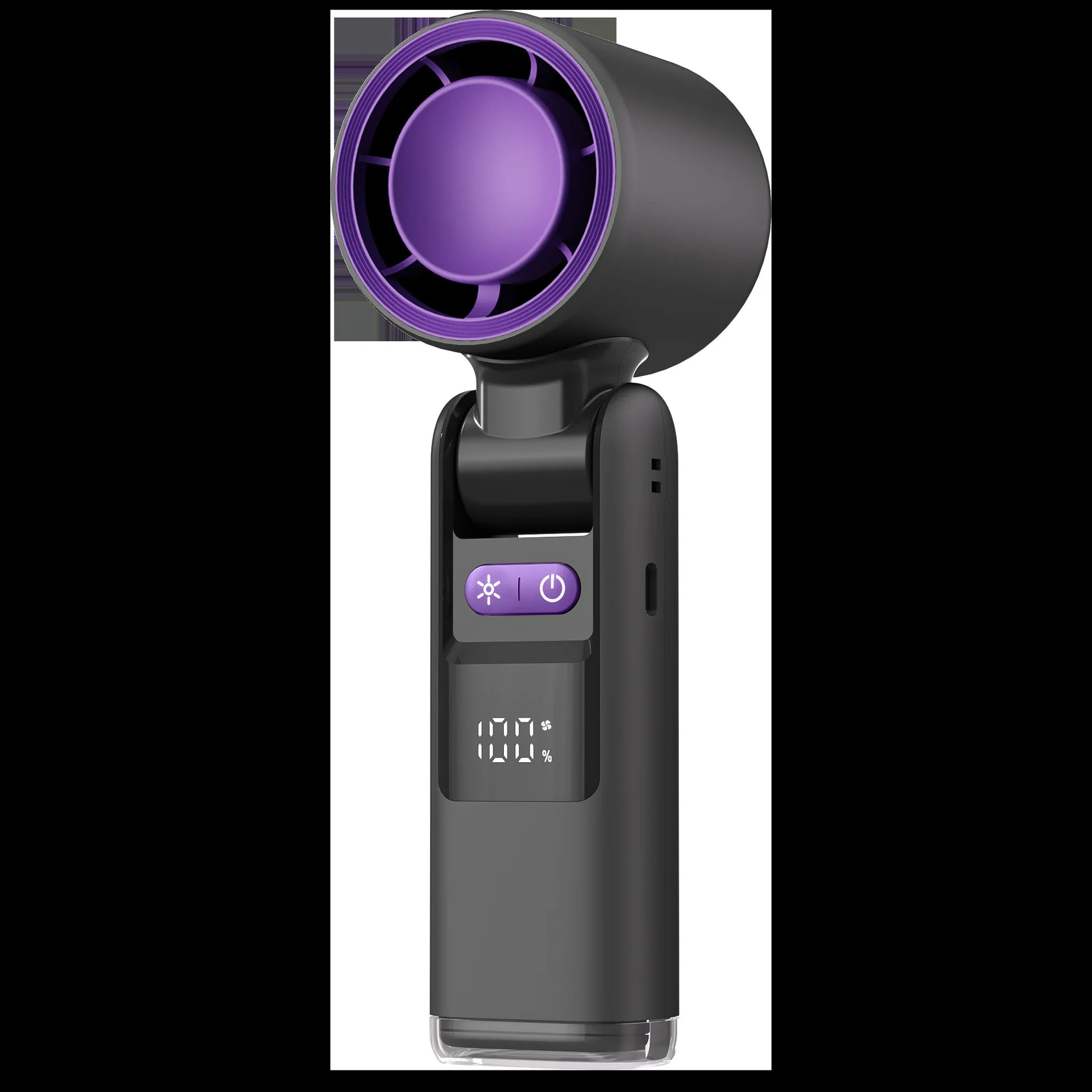 Ultra-Compact USB-Powered Mini Turbo Speed Fan with Digital Display for Outdoor, Office, and Dorm Use