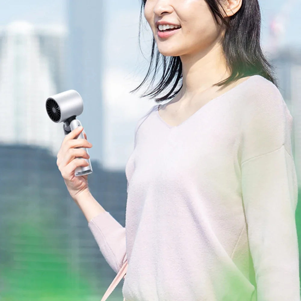 Ultra-Compact USB-Powered Mini Turbo Speed Fan with Digital Display for Outdoor, Office, and Dorm Use