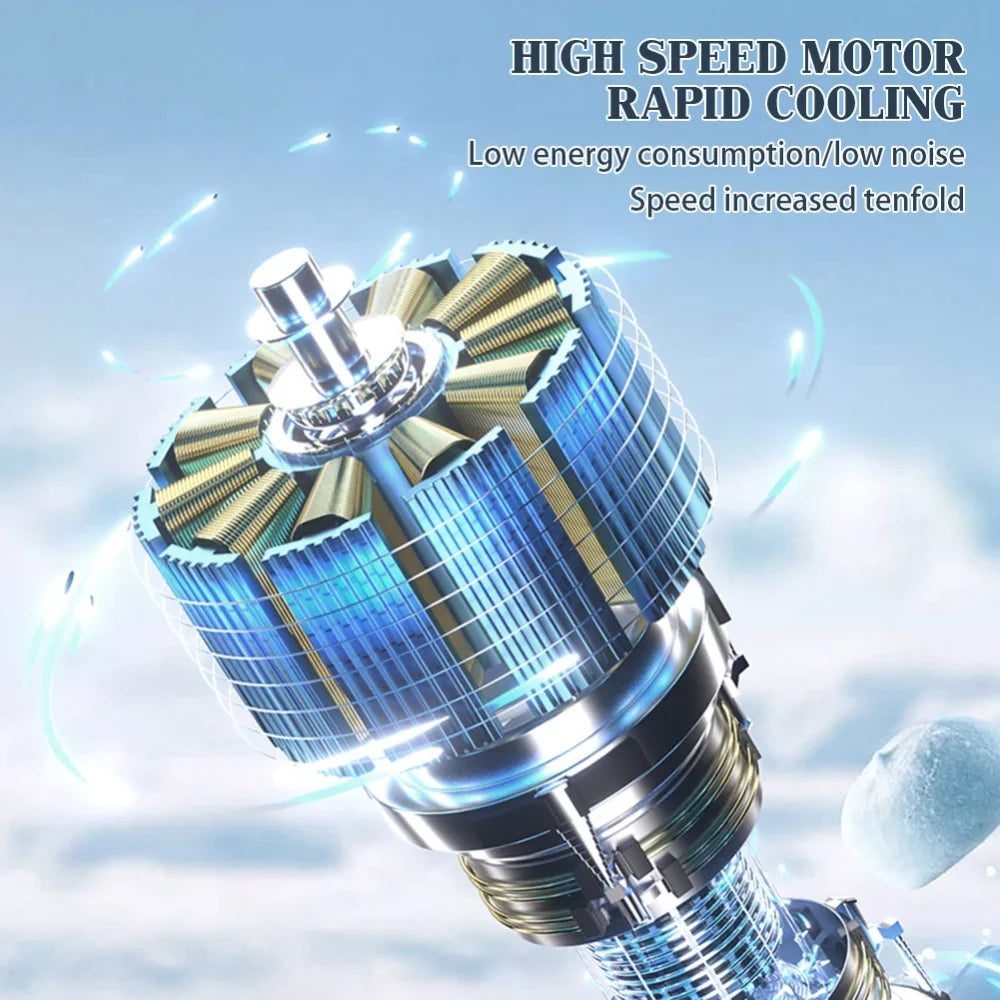 Ultra-Compact USB-Powered Mini Turbo Speed Fan with Digital Display for Outdoor, Office, and Dorm Use