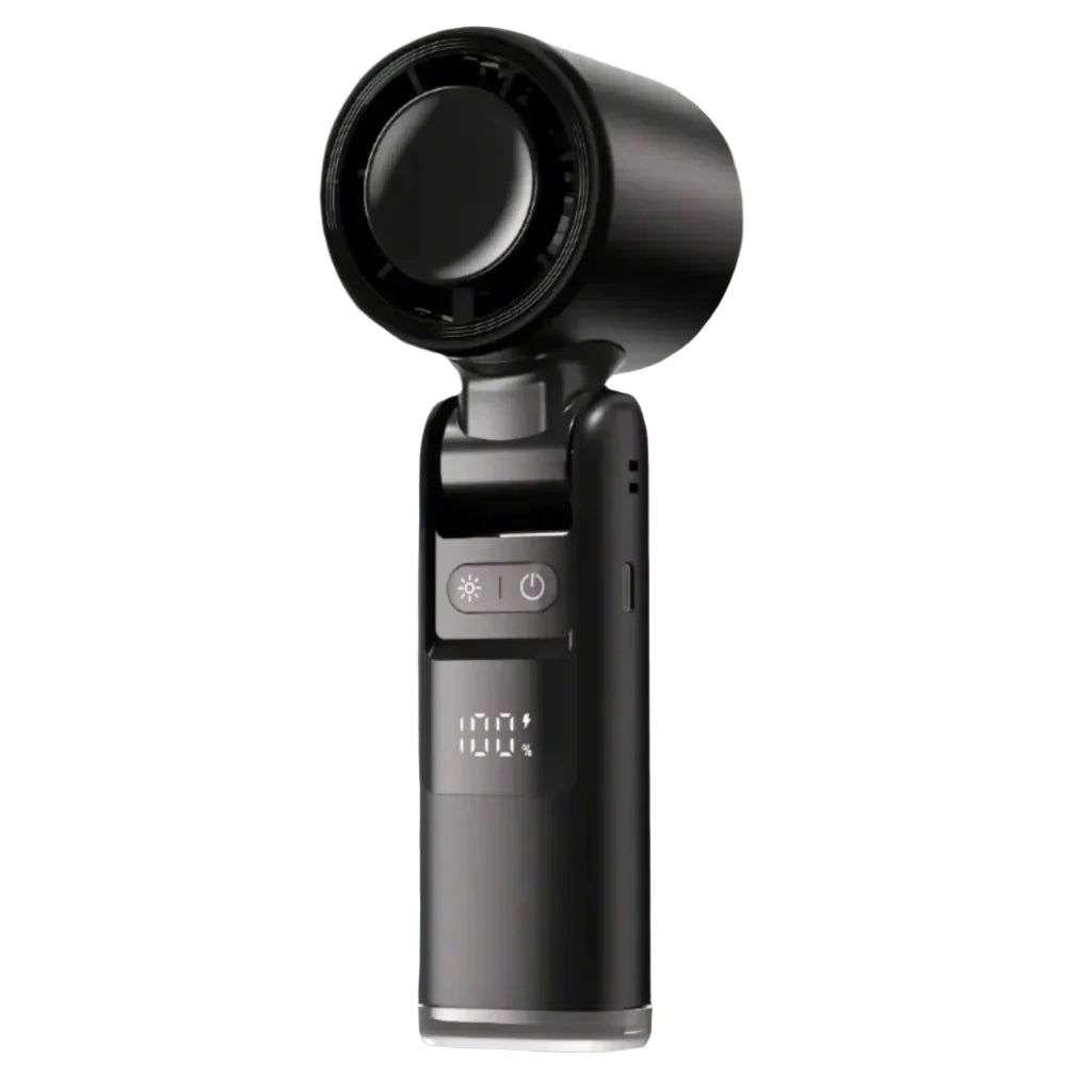 Ultra-Compact USB-Powered Mini Turbo Speed Fan with Digital Display for Outdoor, Office, and Dorm Use