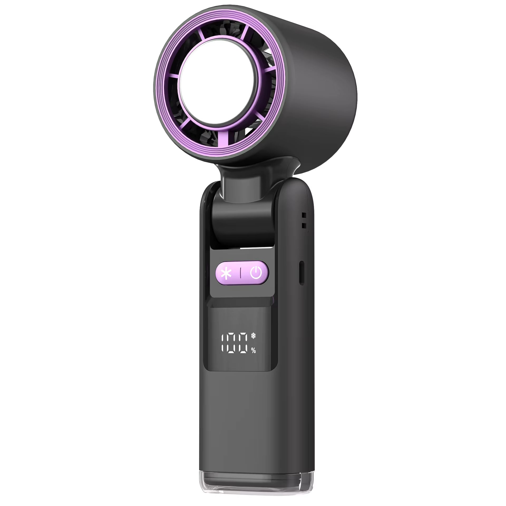 Ultra-Compact USB-Powered Mini Turbo Speed Fan with Digital Display for Outdoor, Office, and Dorm Use