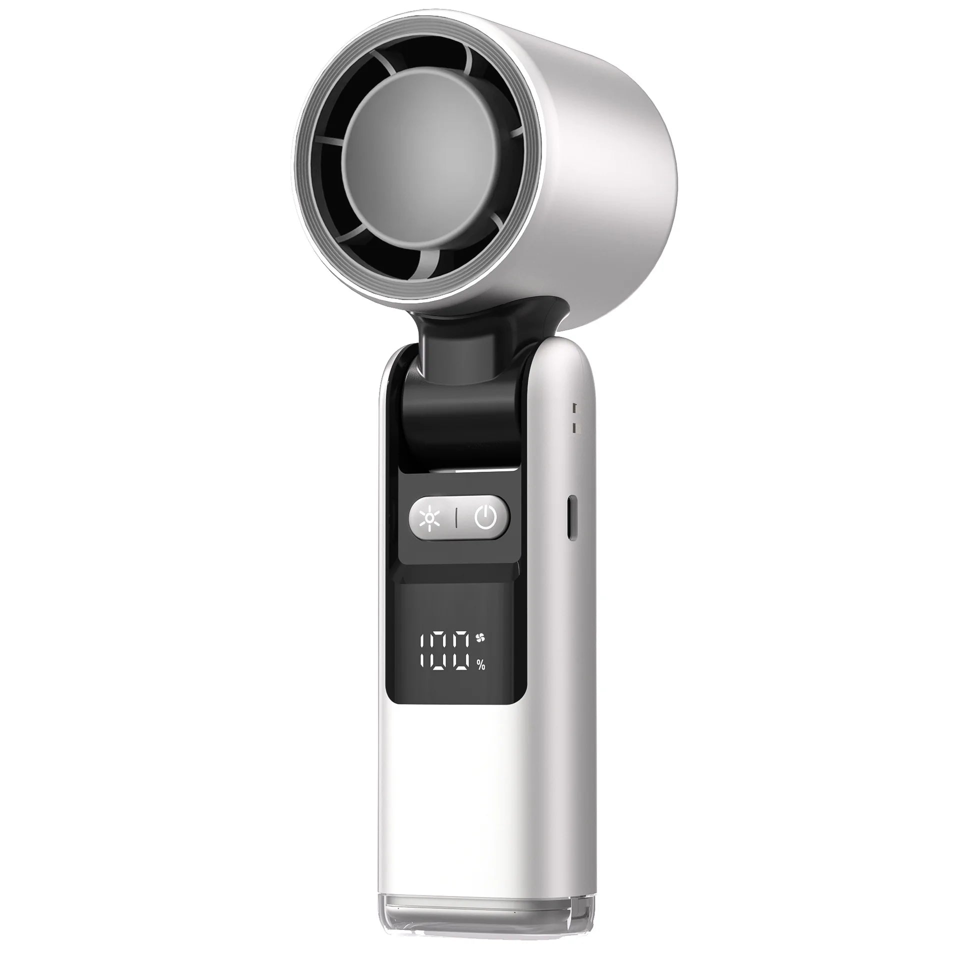 Ultra-Compact USB-Powered Mini Turbo Speed Fan with Digital Display for Outdoor, Office, and Dorm Use